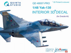QD48007p 3D Декаль интерьера кабины Як-130, расширен. набор (для модели Звезда)